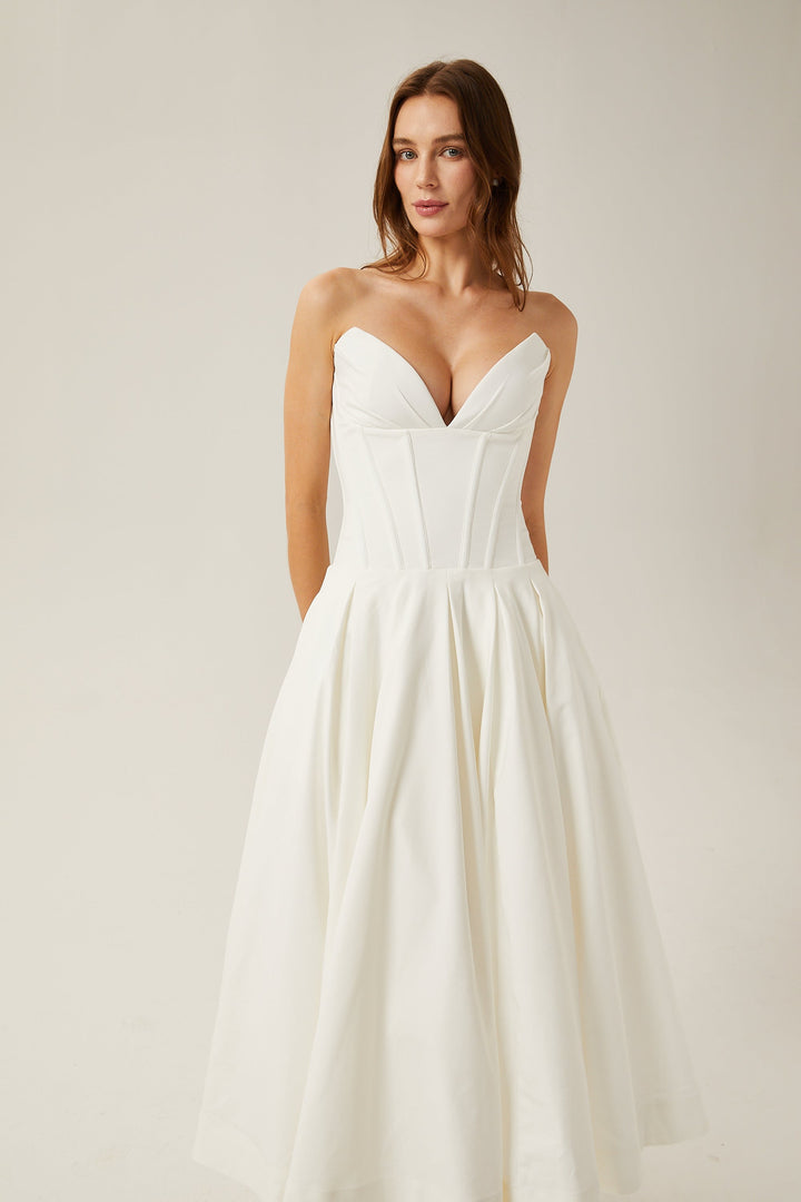 Katherine korse midi Beyaz