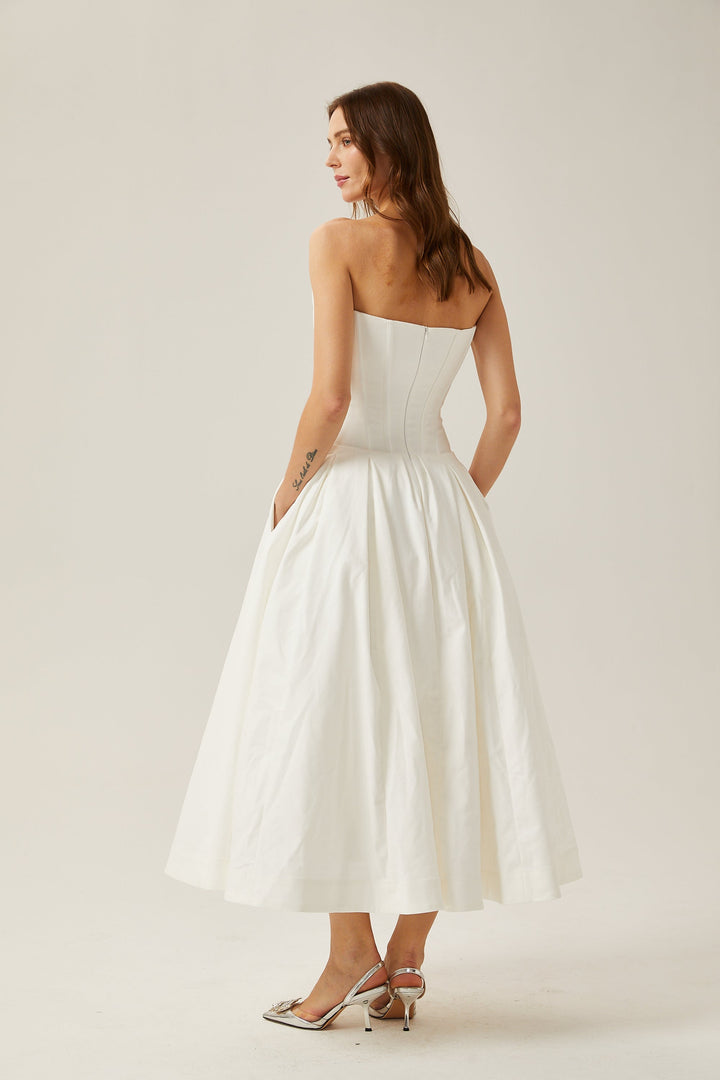Katherine korse midi Beyaz