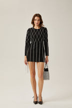 Mireille kristal mini elbise