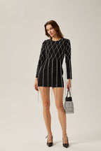 Mireille kristal mini elbise