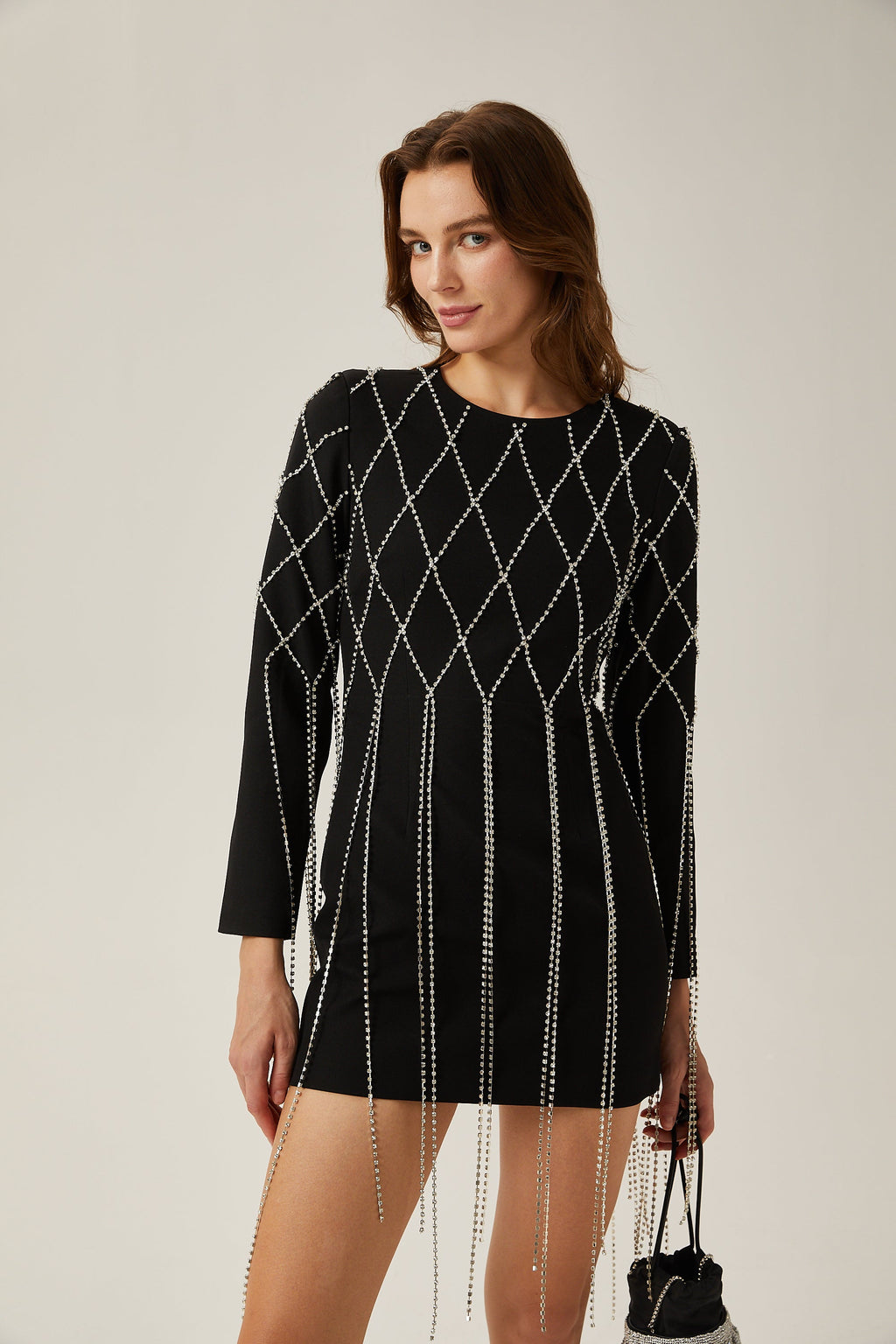 Mireille kristal mini elbise