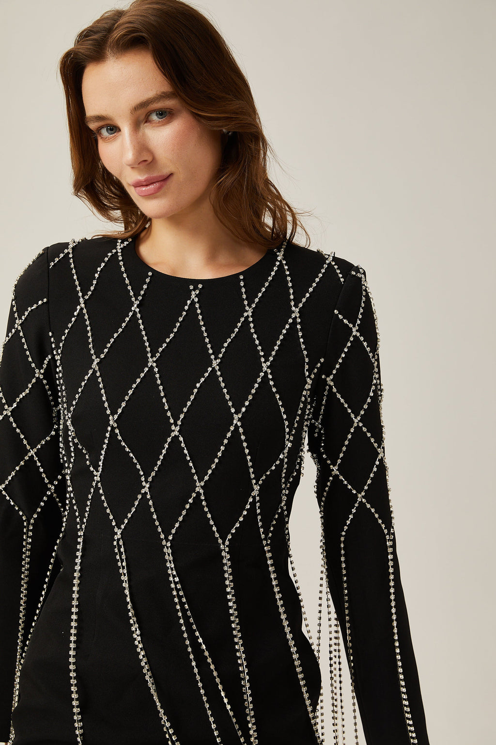 Mireille kristal mini elbise