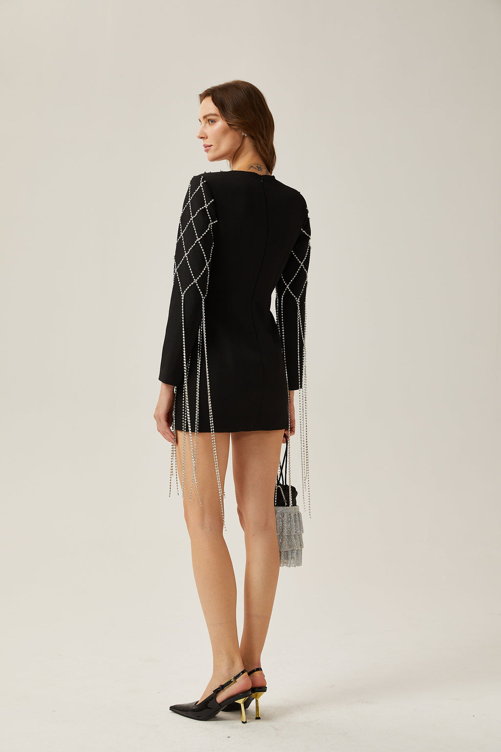 Mireille kristal mini elbise