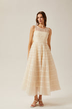 Hélène çizgili maksi elbise