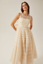 Hélène çizgili maksi elbise