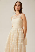 Hélène çizgili maksi elbise