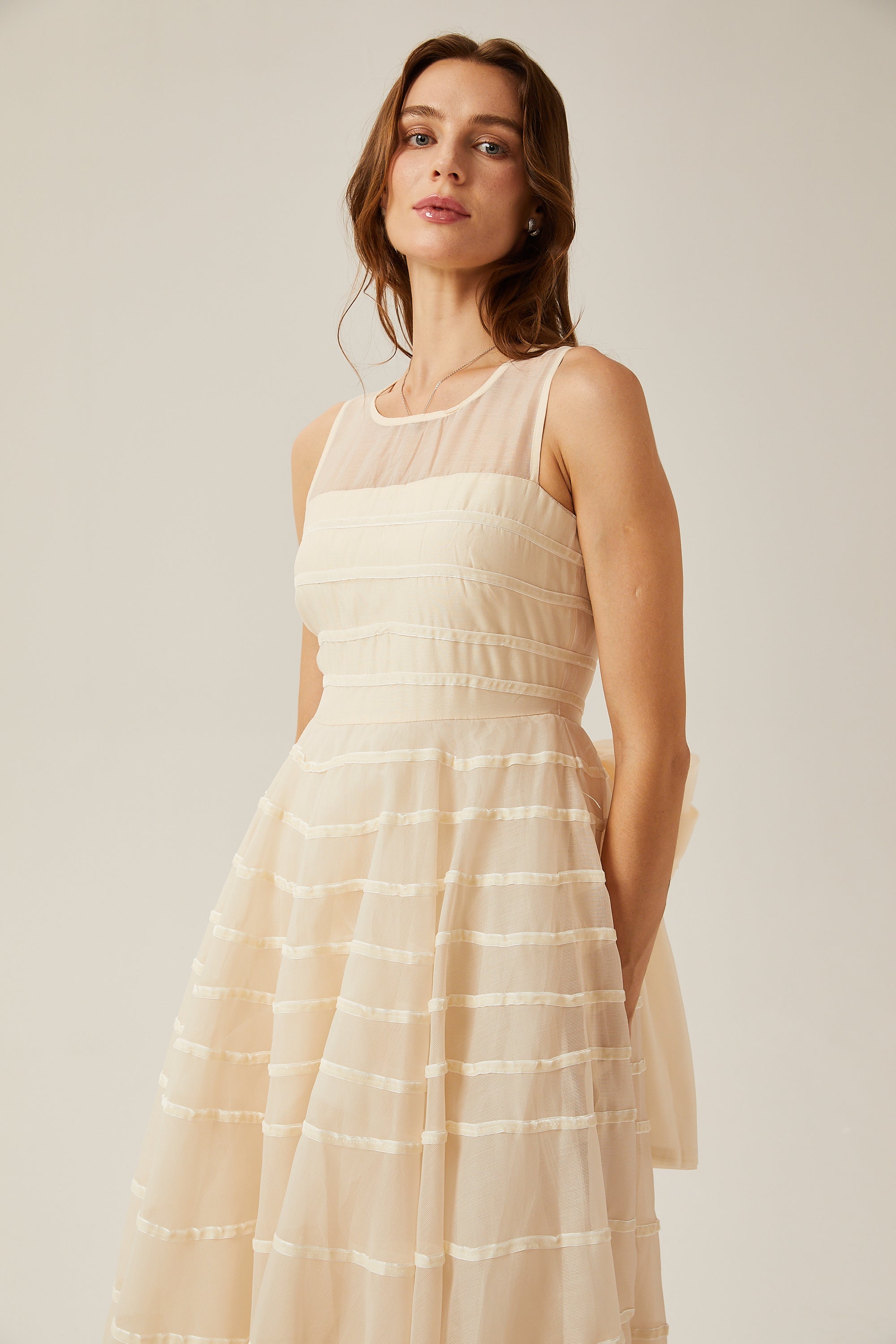 Hélène çizgili maksi elbise