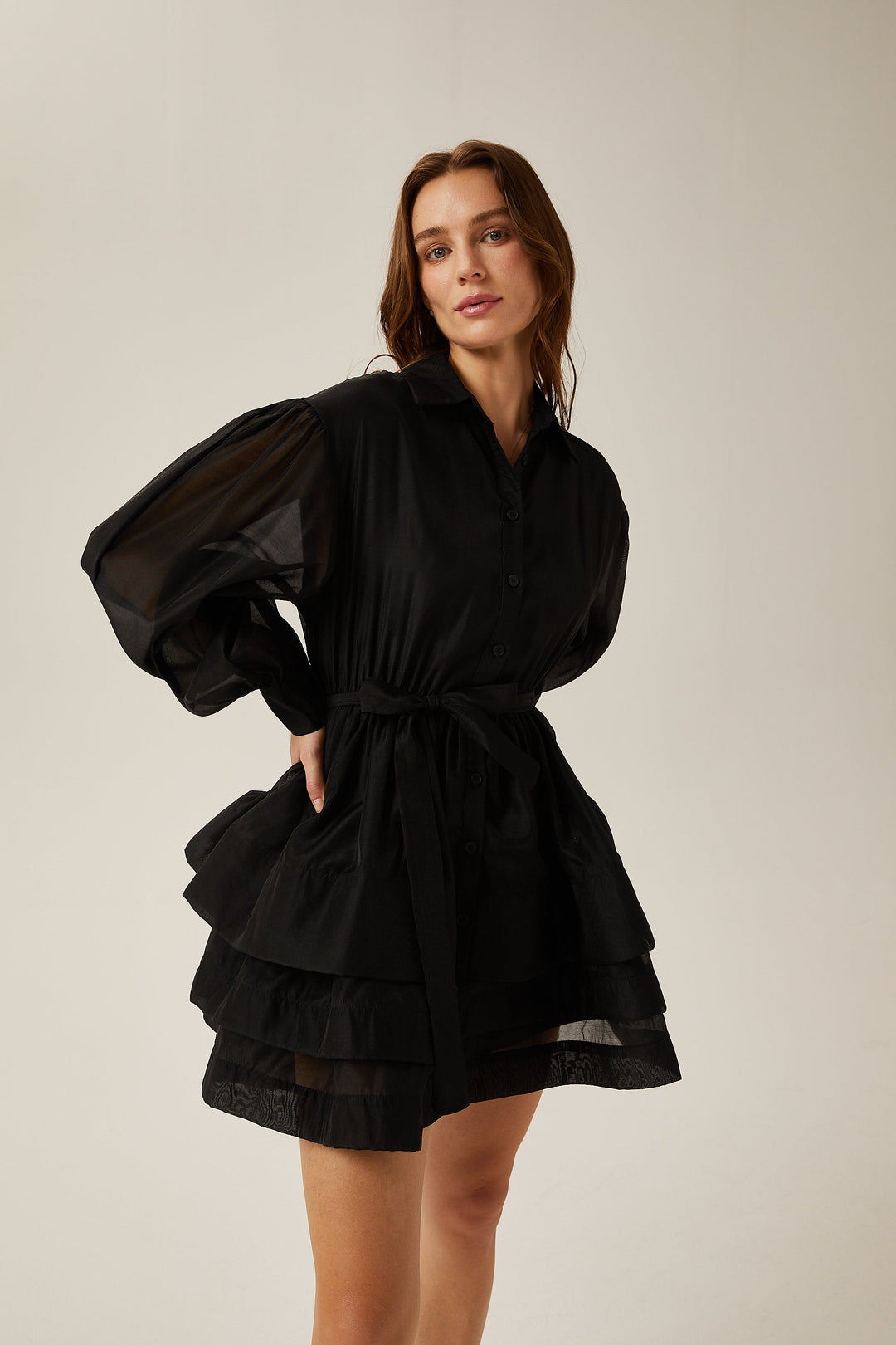 Estelle katman mini elbise