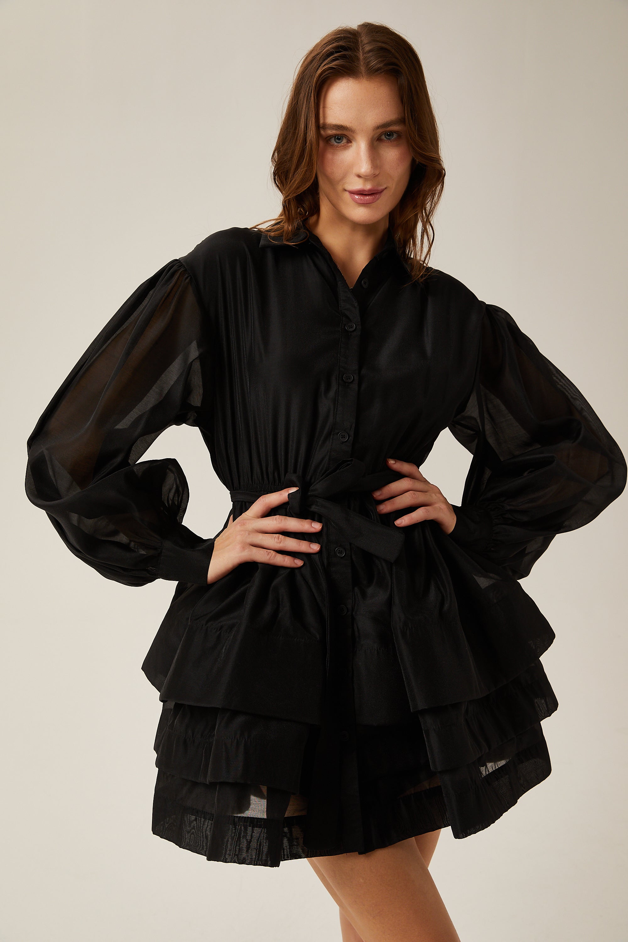 Estelle katman mini elbise