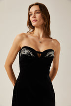 Isabelle kadife mini elbise