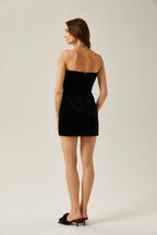 Isabelle kadife mini elbise