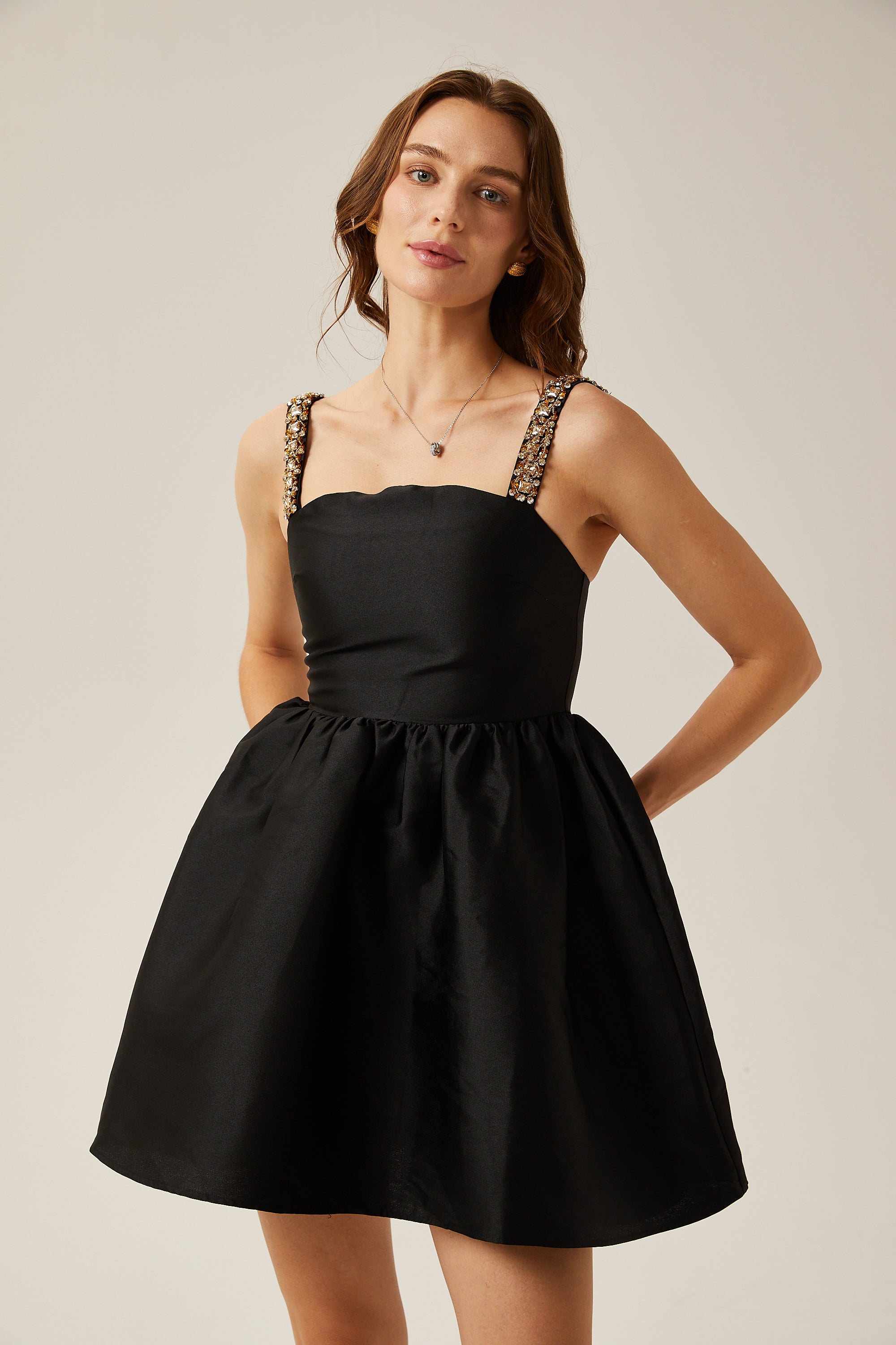 Ondine pile mini elbise