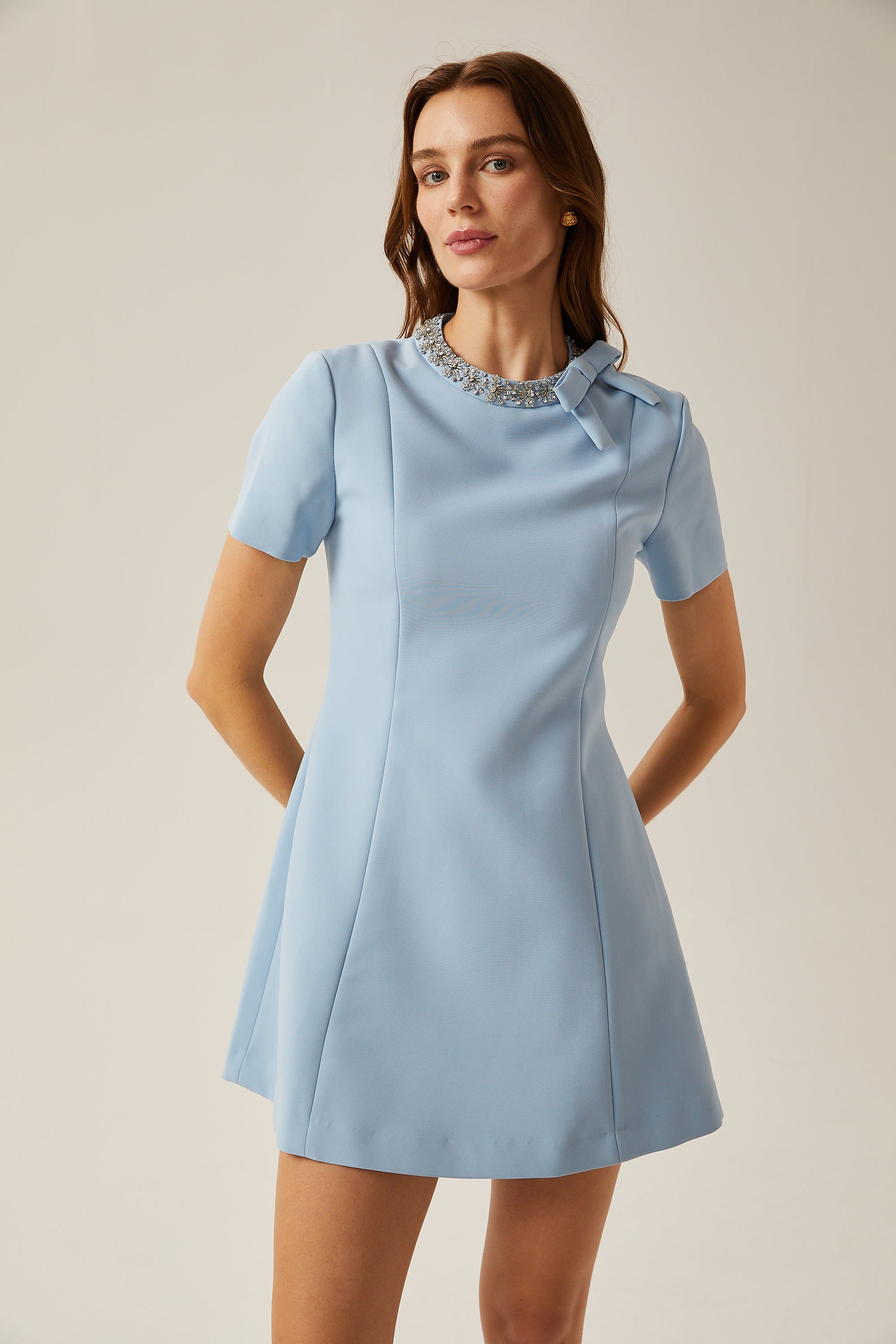 Thérèse süslemeli mini elbise