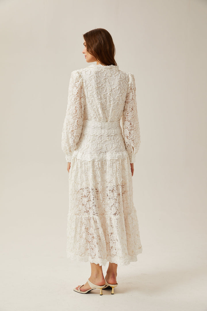 Sophie dantel midi elbise