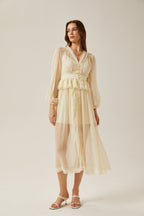 Delphine dantel midi elbise