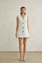 Madeleine çiçek mini elbise