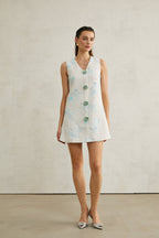 Madeleine çiçek mini elbise