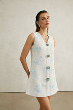 Madeleine çiçek mini elbise