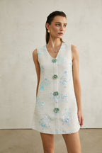 Madeleine çiçek mini elbise