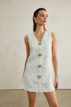 Madeleine çiçek mini elbise