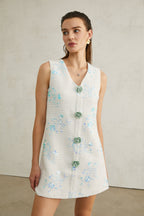 Madeleine çiçek mini elbise