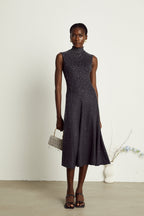 Véronique süslemeli midi elbise