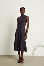 Véronique süslemeli midi elbise