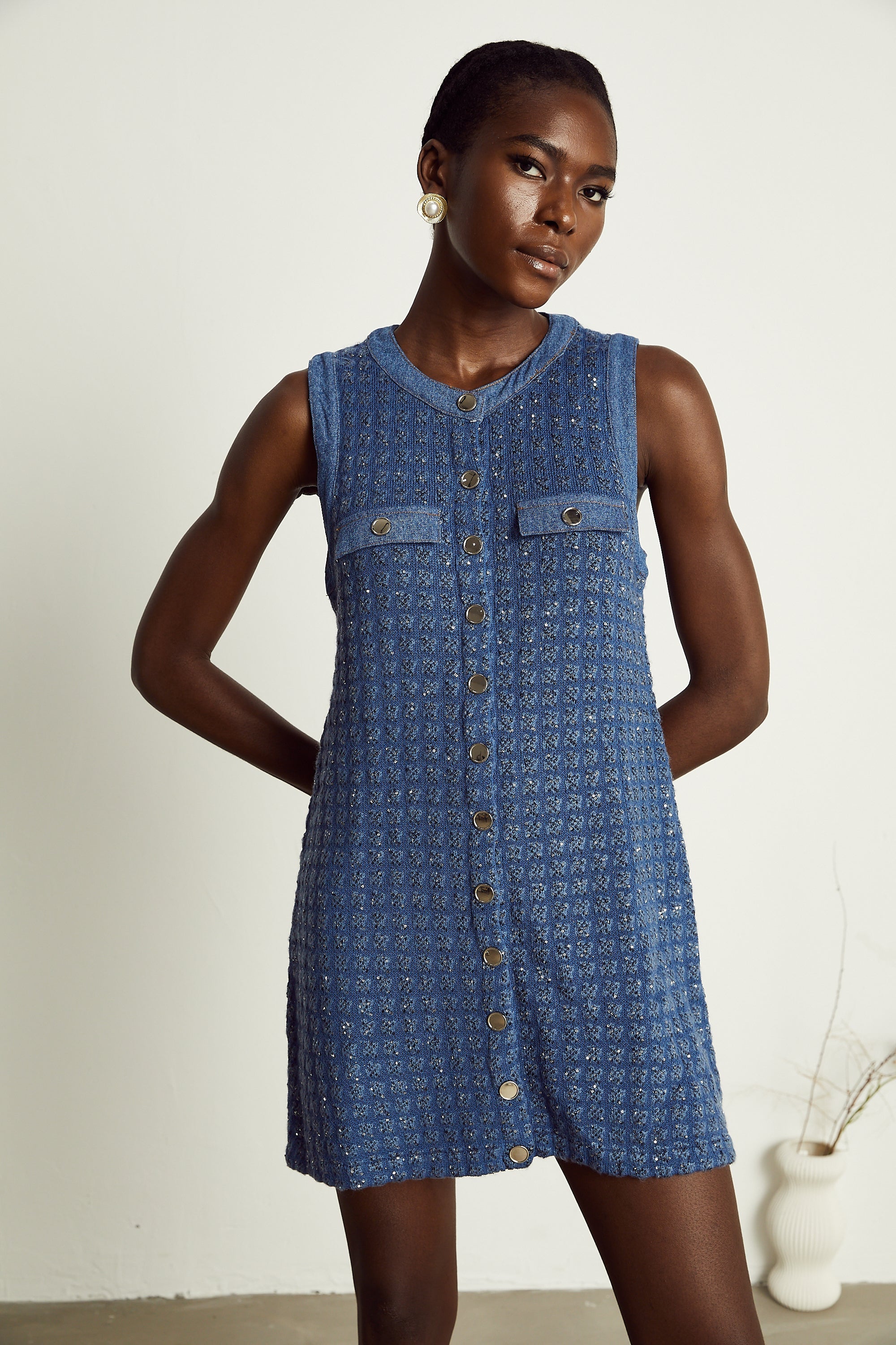 Sylvie payetli mini elbise