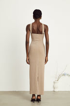 Gabrielle boncuk maksi elbise