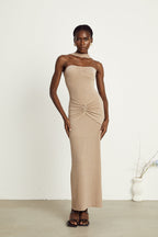 Gabrielle boncuk maksi elbise