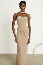 Gabrielle boncuk maksi elbise