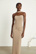 Gabrielle boncuk maksi elbise