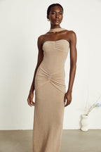 Gabrielle boncuk maksi elbise