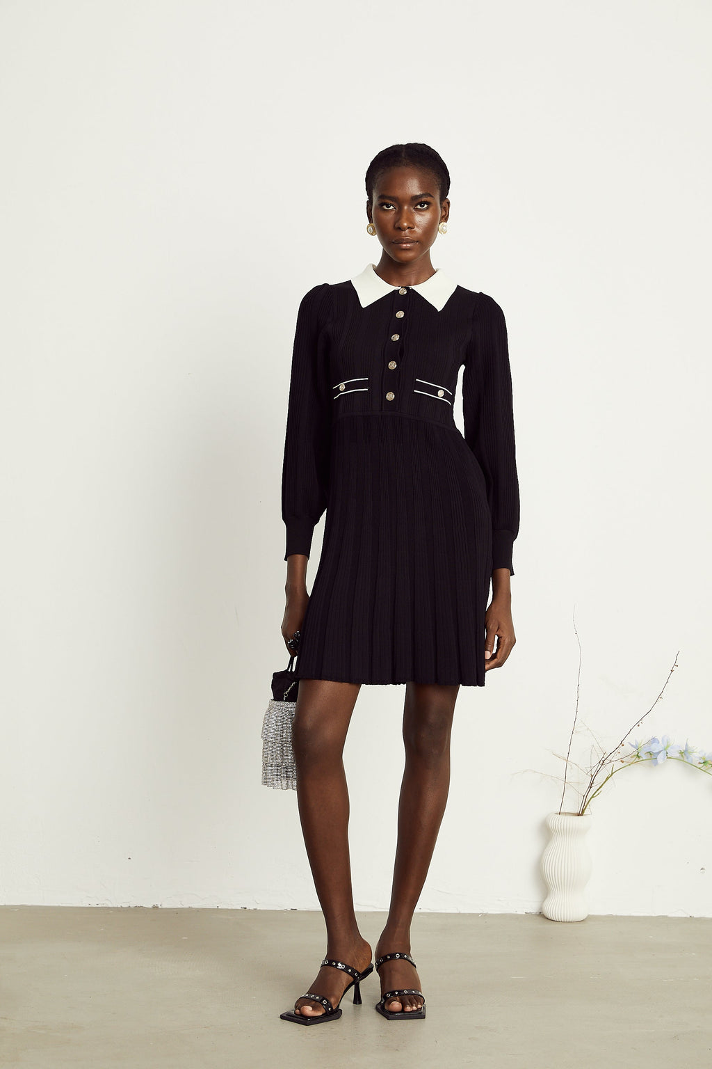 Rosalie örgü mini elbise