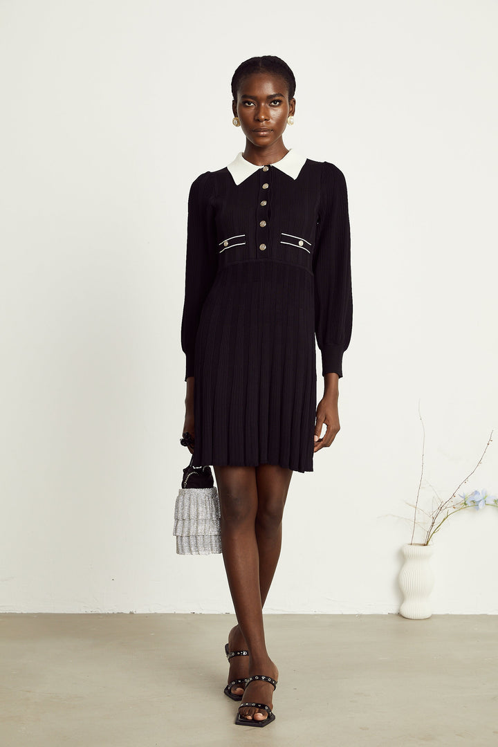 Rosalie örgü mini elbise