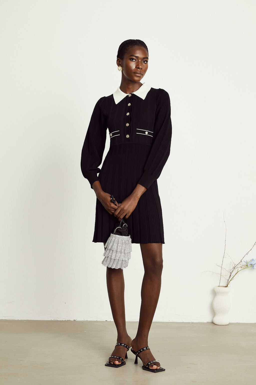 Rosalie örgü mini elbise