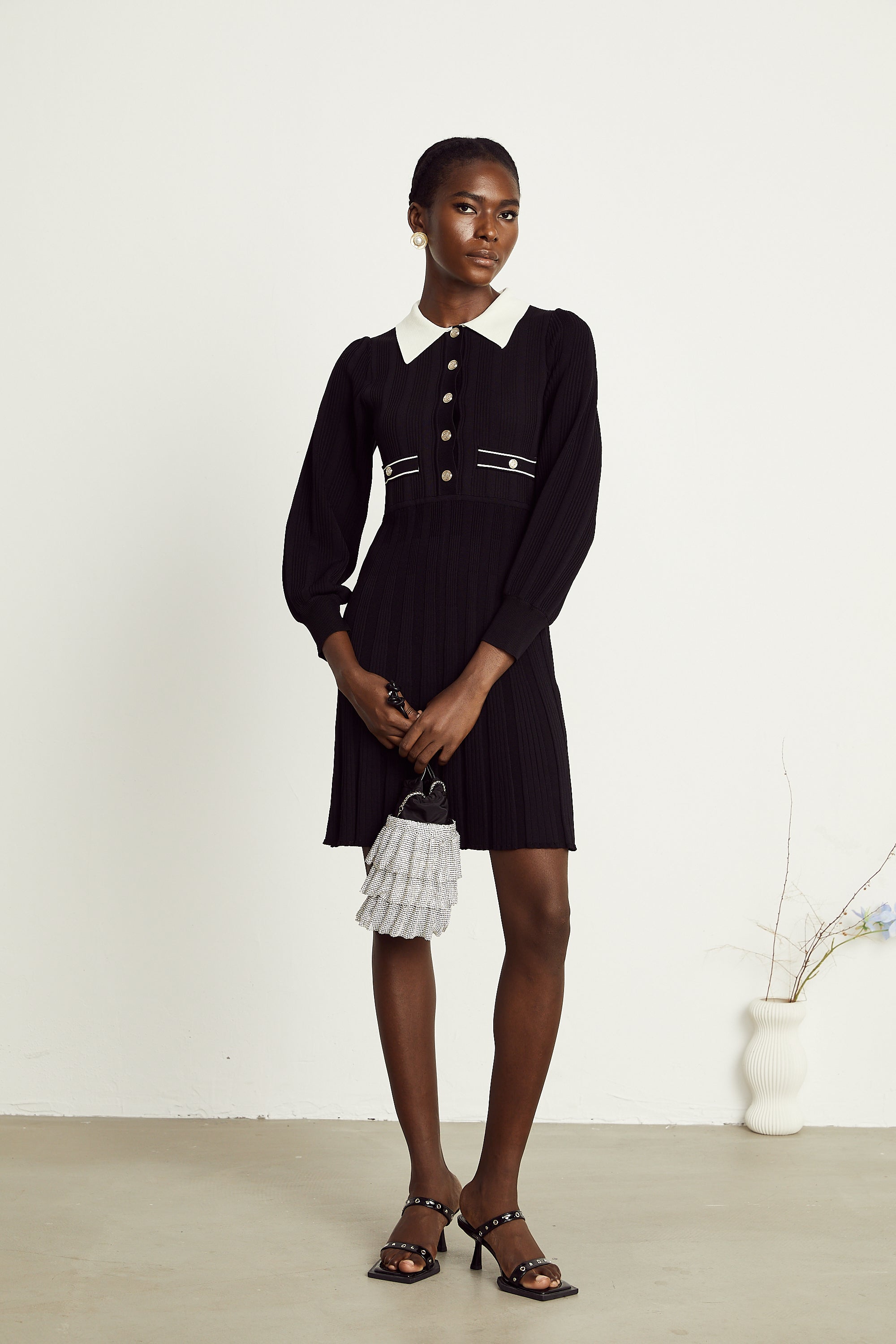 Rosalie örgü mini elbise