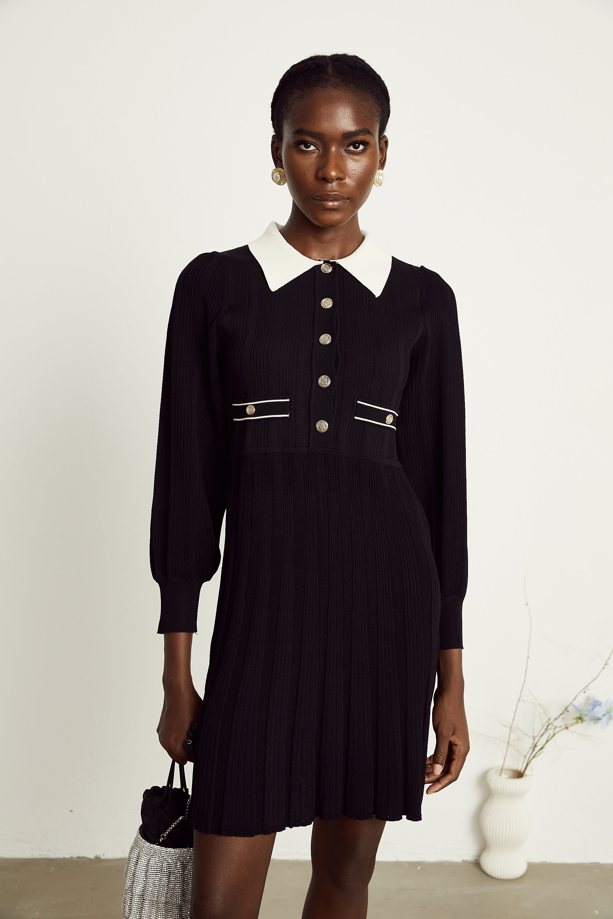 Rosalie örgü mini elbise