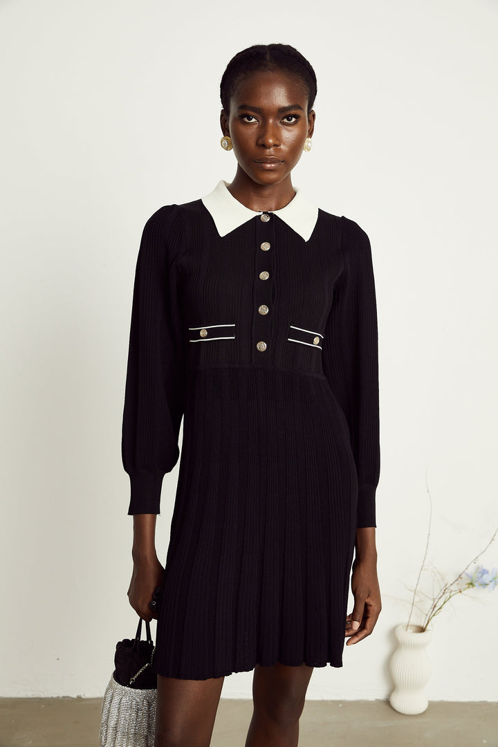 Rosalie örgü mini elbise