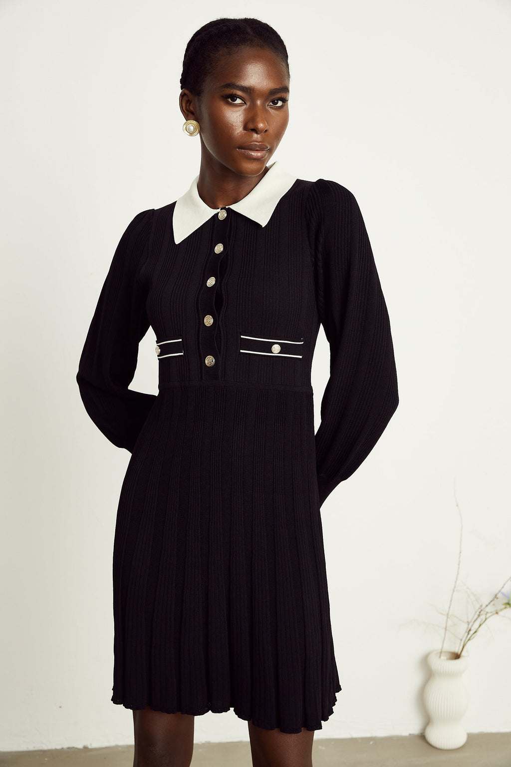 Rosalie örgü mini elbise