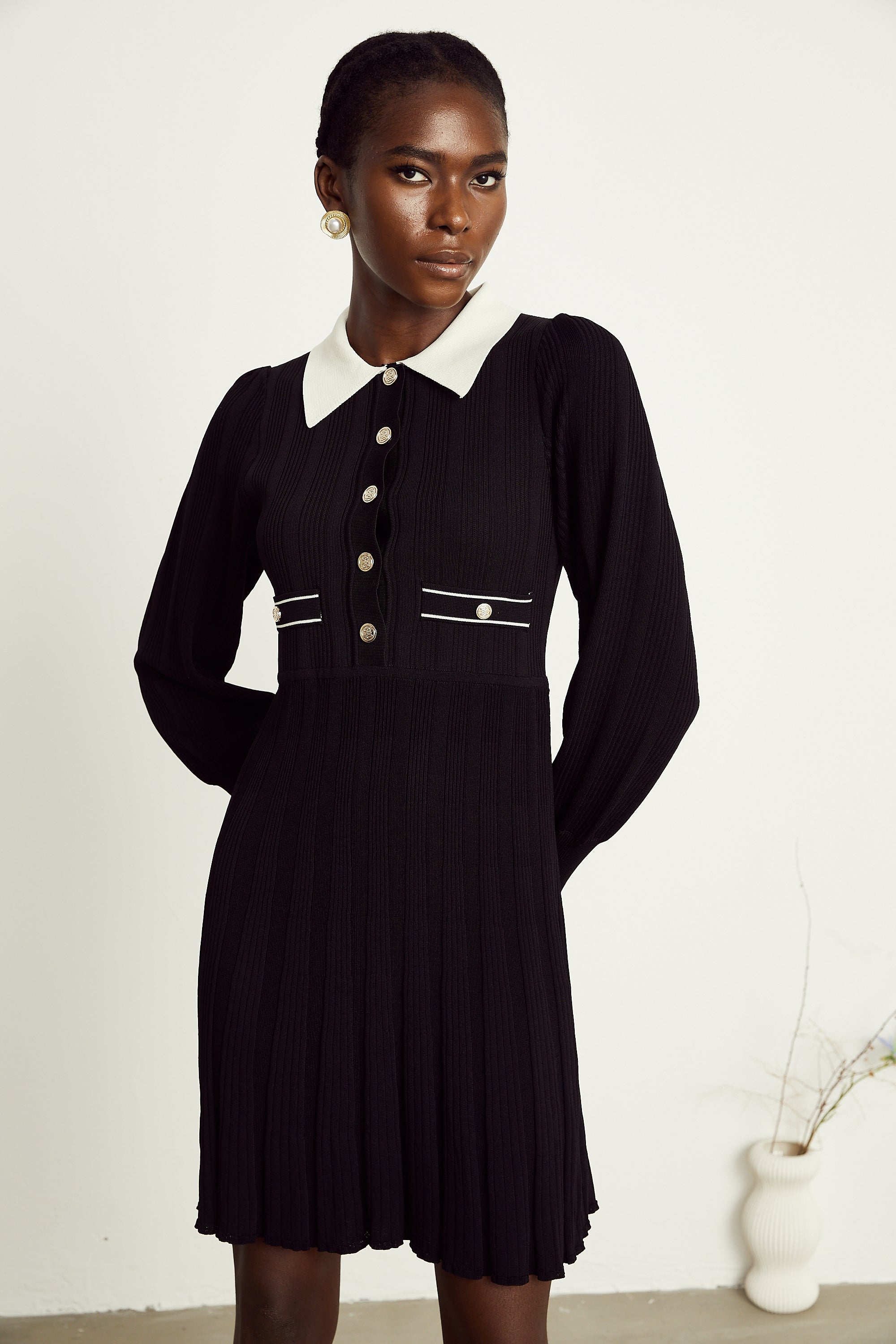 Rosalie örgü mini elbise