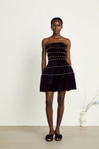 Camille kadife mini elbise