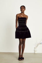 Camille kadife mini elbise