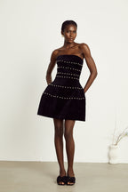 Camille kadife mini elbise