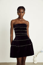 Camille kadife mini elbise