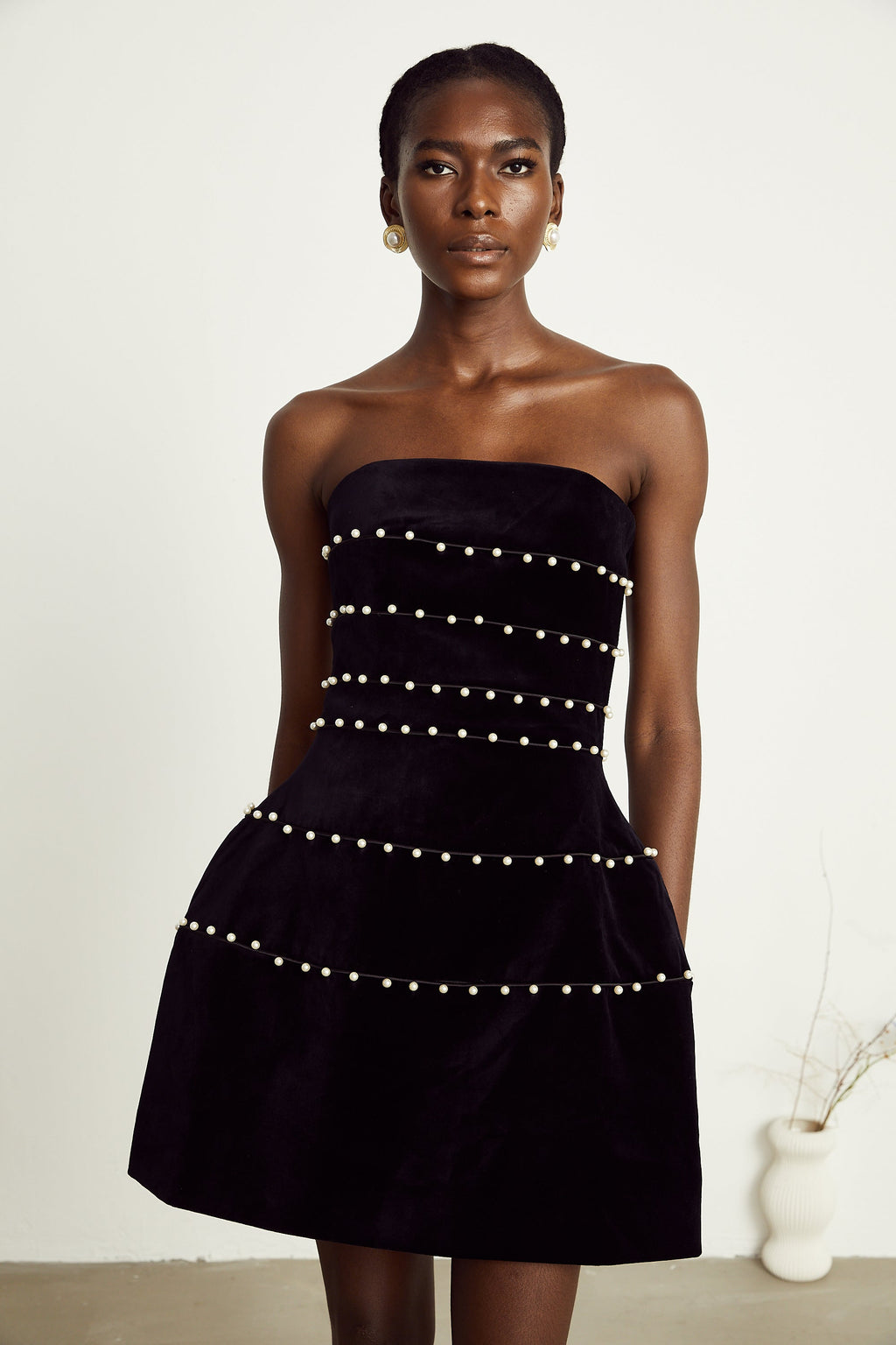 Camille kadife mini elbise