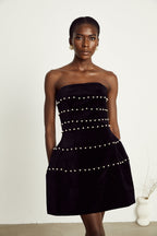 Camille kadife mini elbise