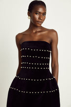 Camille kadife mini elbise