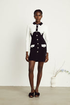 Perrine krep mini elbise