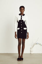 Perrine krep mini elbise